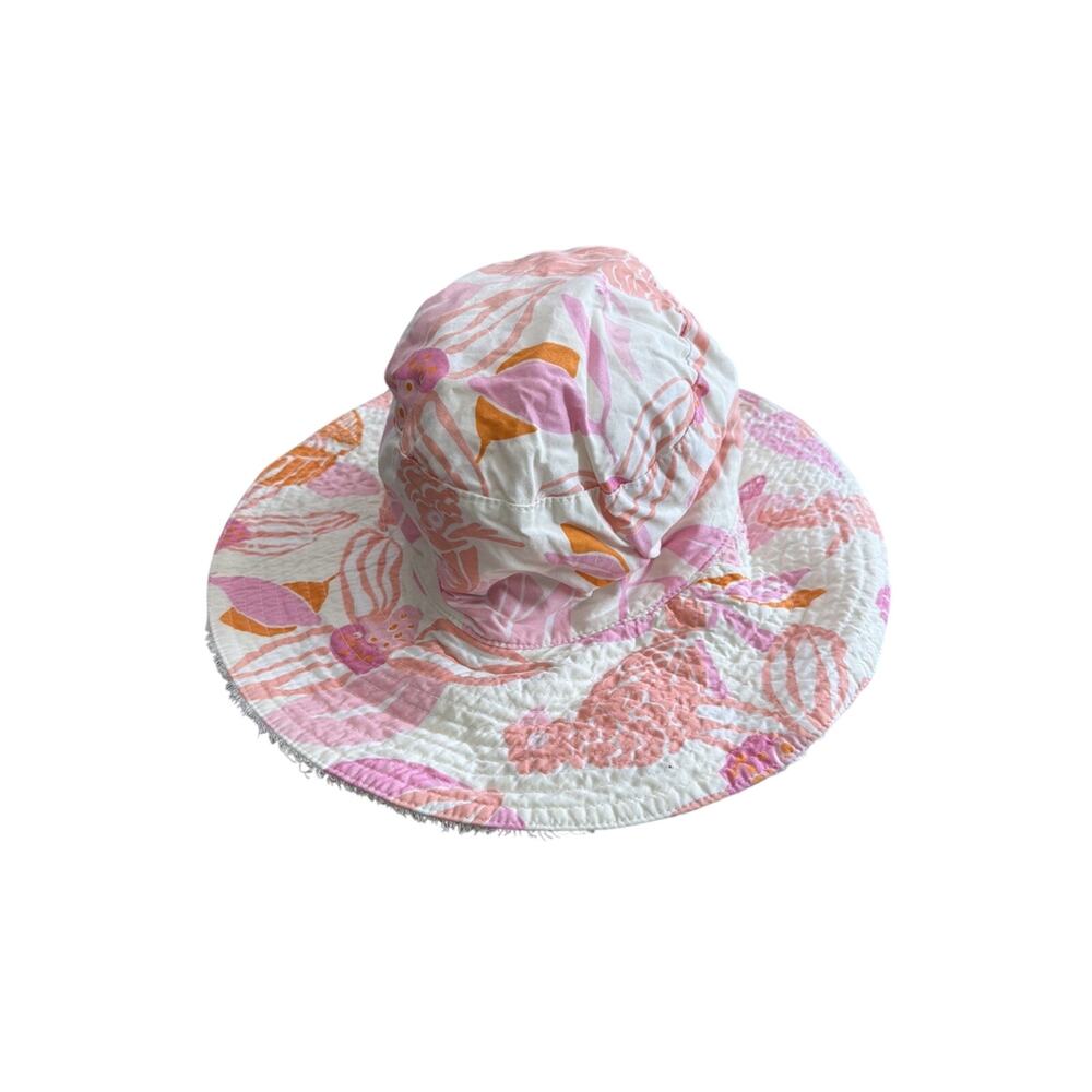 Vintage Lilly Pulitzer Bucket Hat Pink Orange Cockatoo Terry Lined Resort - Picture 4 of 13